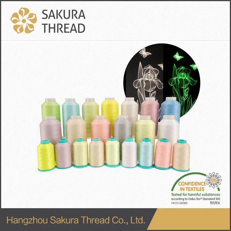 Multicolor Glow in The Dark Embroidery Thread Multicolor Glow in The Dark Embroidery Thread